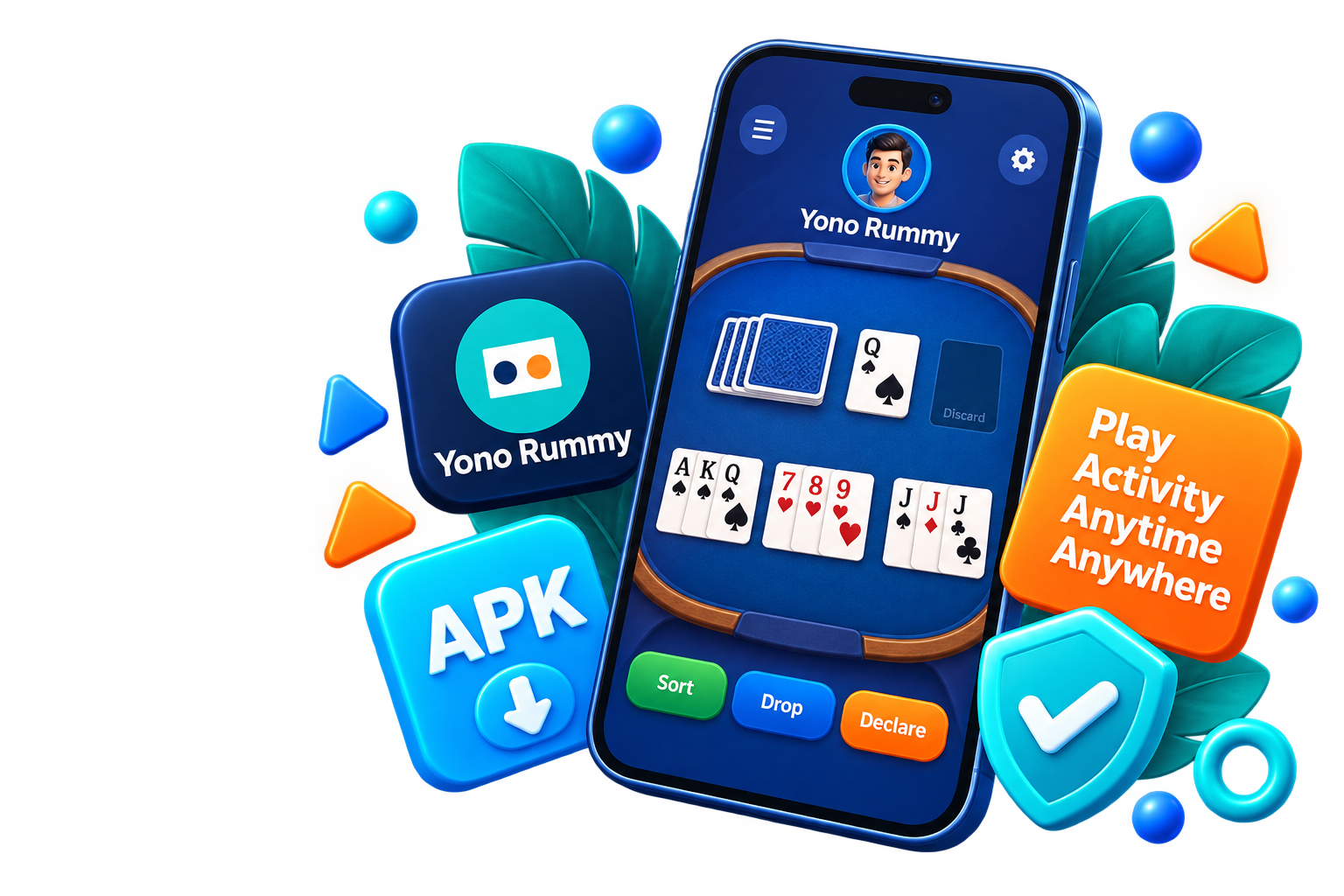 Yono Rummy app guide shown on mobile phones